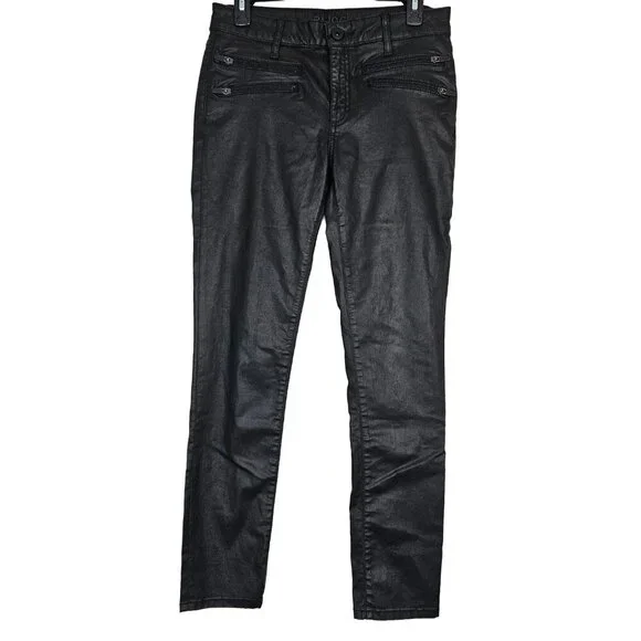 DL1961 Florence Insta Sculpt Epiphany Black Coated Moto Skinny Jean 30 - Picture 2 of 9